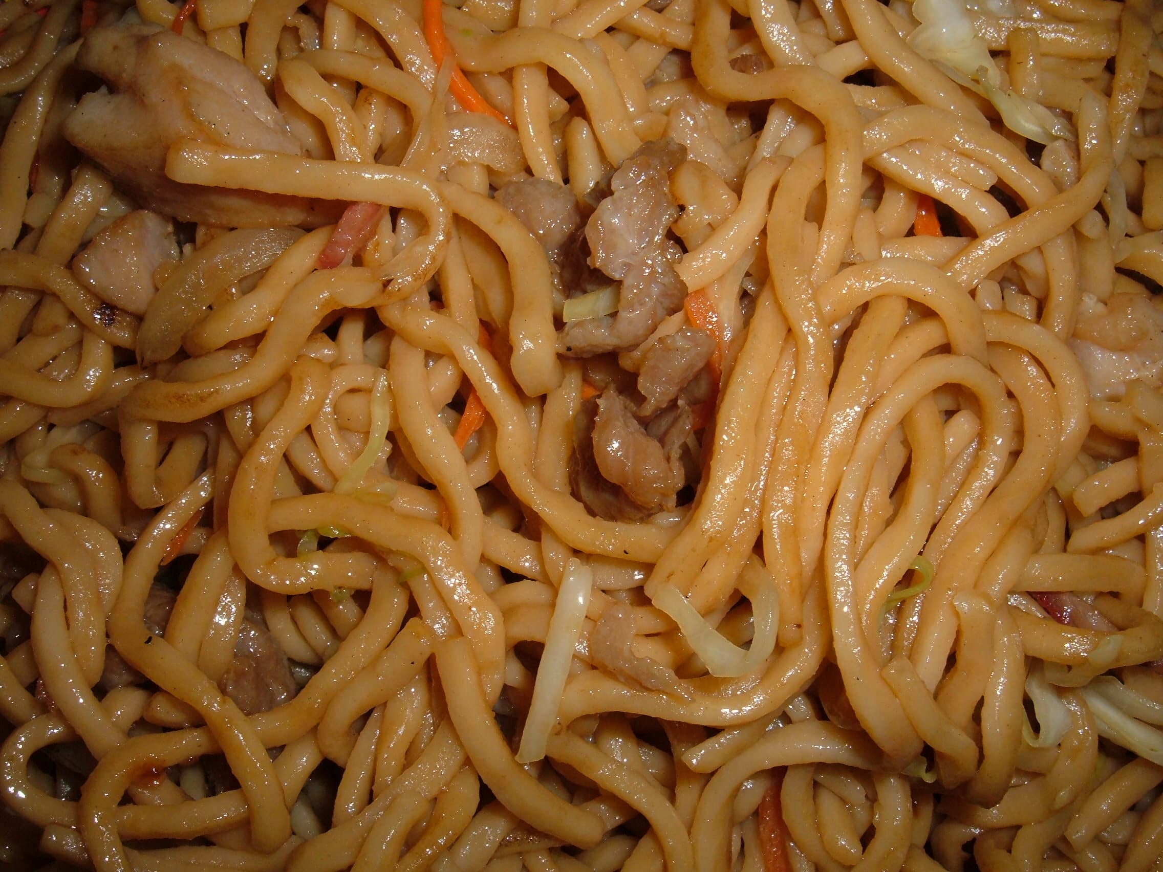 A plated serving of Chinese takeaway chow mein — representative image